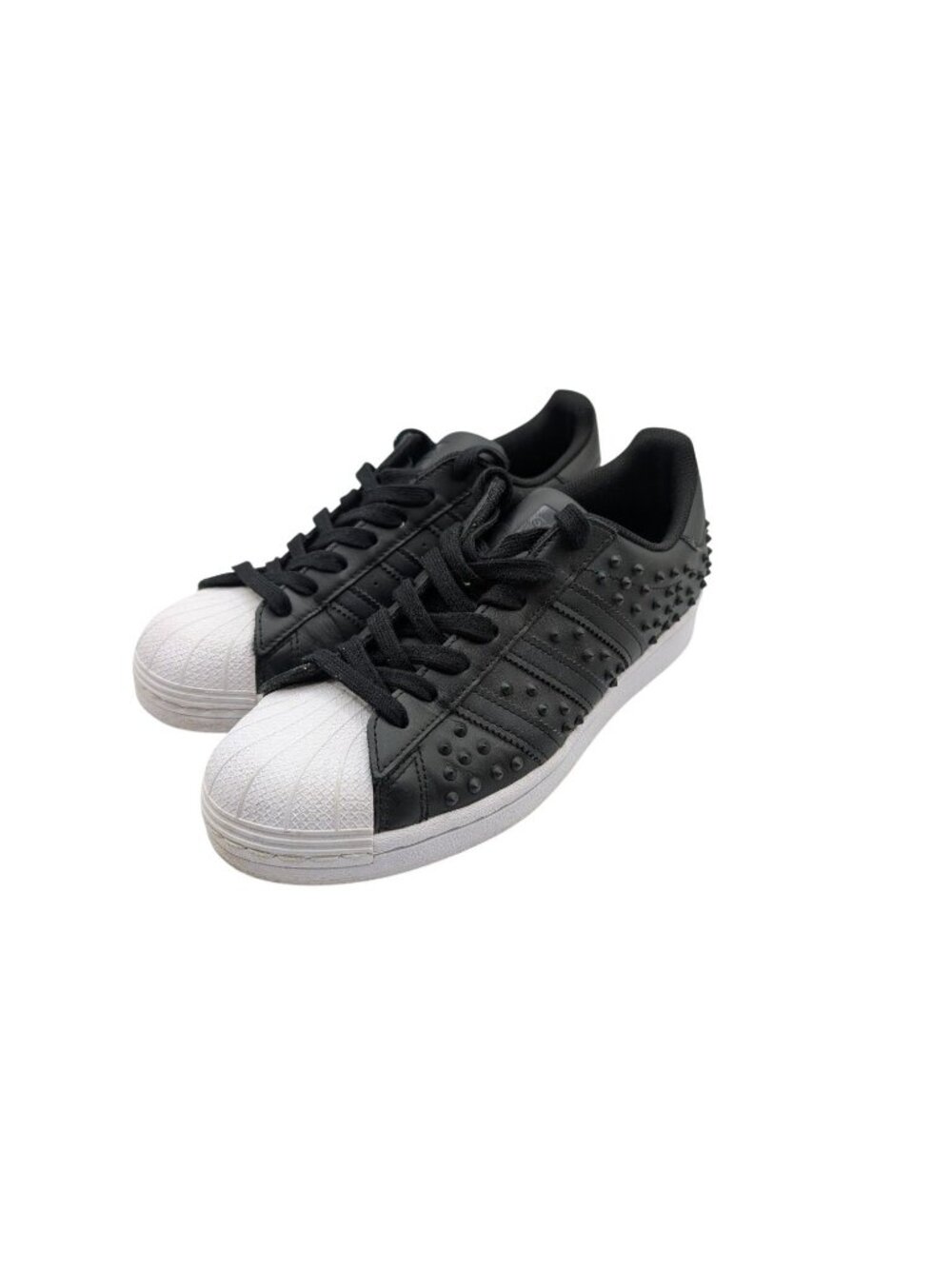 Adidas Superstar Studded Black Leather Sneakers  Size womens 8 US Mens 9 - Picture 2 of 10